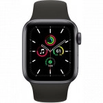 Apple Watch SE GPS, 40mm Space Grey Aluminium Case with Midnight Sport Band MKQ13GK/A