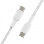 Кабель интерфейсный Belkin BRAIDED white (1m) CAB004BT1MWH (USB Type C - USB Type C)