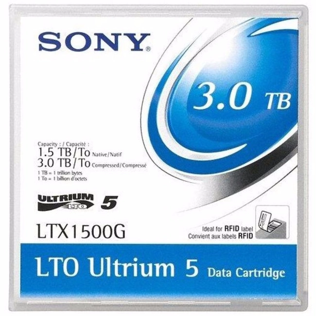 Ленточный носитель информации Sony Ultrium LTO5, 3.0TB LTX1500GN-LABEL (LTO-5, 1 шт, С наклейками)