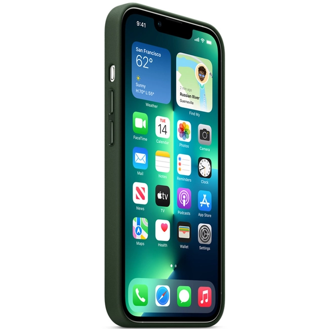 Аксессуары для смартфона Apple Чехол iPhone 13 Pro Leather Case with MagSafe - Sequoia Green MM1G3ZM/A