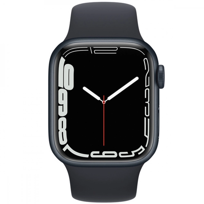 Apple Watch Series 7 GPS, 45mm Midnight Aluminium Case with Midnight Sport Band MKN53GK/A
