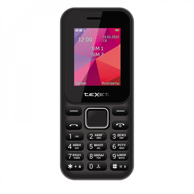 Мобильный телефон TeXet TM-122 черный TM-122-BLACK