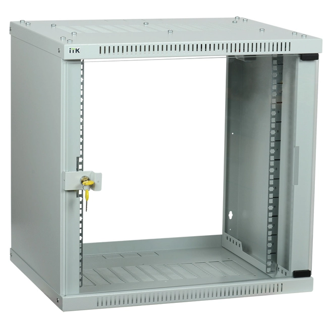 Серверный шкаф ITK LINEA WE 12U 600х600 мм дверь стекло серый LWE3-12U66-GF