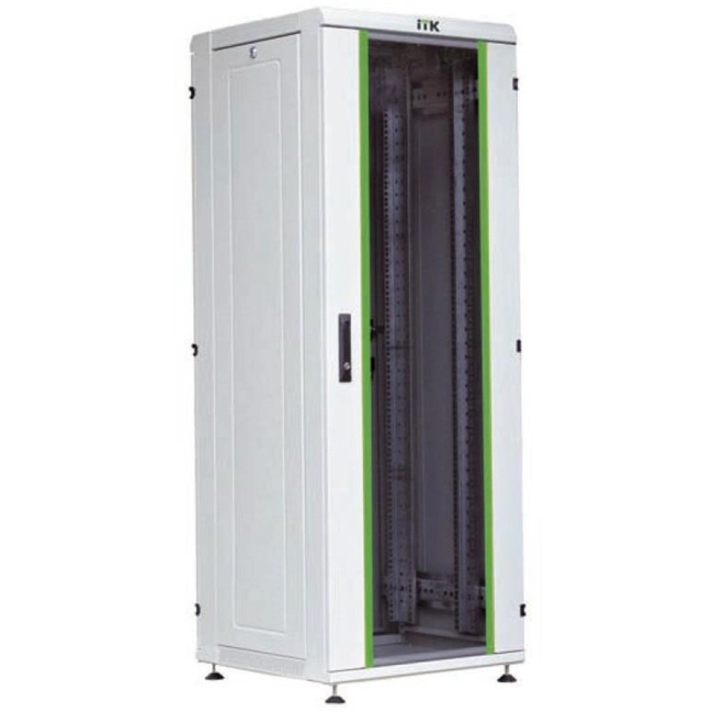 Серверный шкаф IEK Шкаф сетевой 19", стеклянная передняя дверь LN35-18U66-G