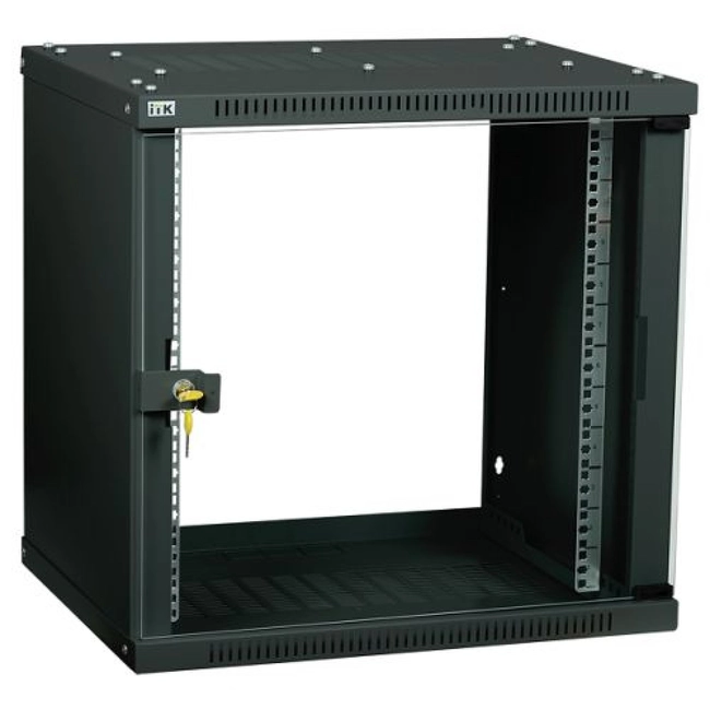 Серверный шкаф ITK Шкаф LINEA WE 6U 600x600мм дверь стекло черный LWE5-06U66-GF