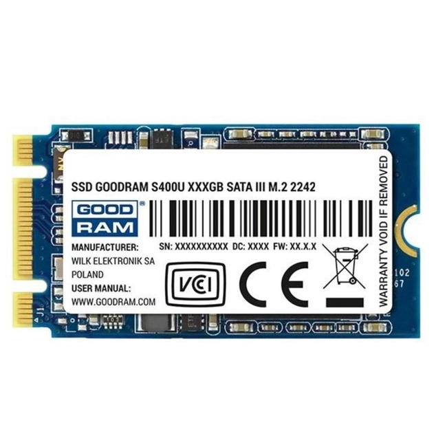 Внутренний жесткий диск GoodRam S400U 256GB SSD, M.2 2242 SSDPB-S400U-256-42 (SSD (твердотельные), 256 ГБ, M.2, SATA)