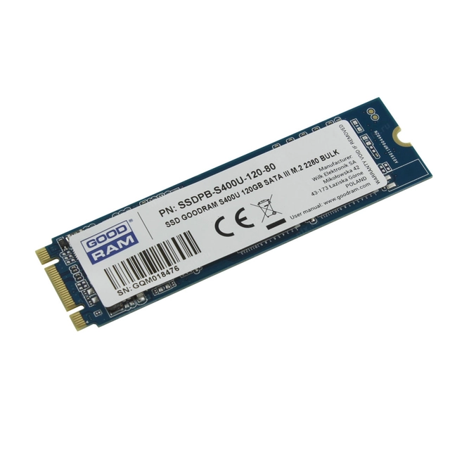 Внутренний жесткий диск GoodRam SSD S400U 120GB SSDPR-S400U-120-60 (SSD (твердотельные), 120 ГБ, M.2, SATA)