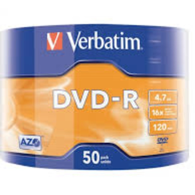 Verbatim Диск DVD-R 4.7Gb 16x Cake Box (50шт) 43788