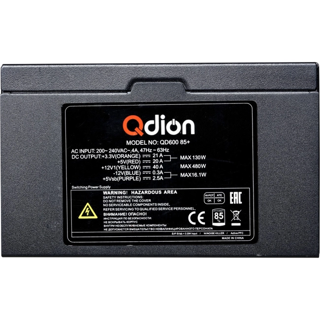 Блок питания Qdion QD600 85+ (600 Вт)