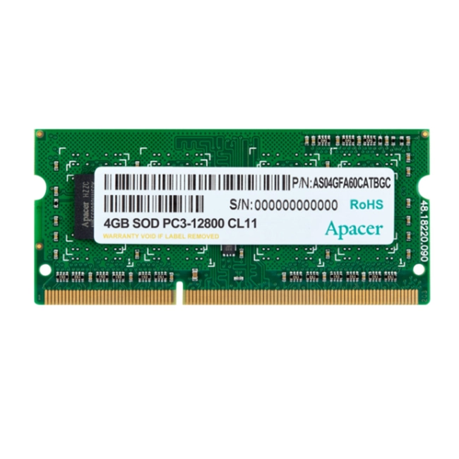 ОЗУ Apacer DS.04G2K.HAM (SO-DIMM, DDR3, 4 Гб, 1600 МГц)