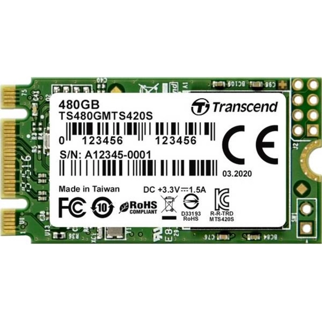 Внутренний жесткий диск Transcend MTS420 TS480GMTS420S (SSD (твердотельные), 480 ГБ, M.2, SATA)