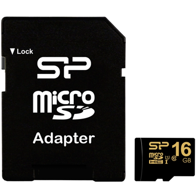 Флеш (Flash) карты Silicon Power MemoryCard microSDHC SP016GBSTH010V1GSP (16 ГБ)