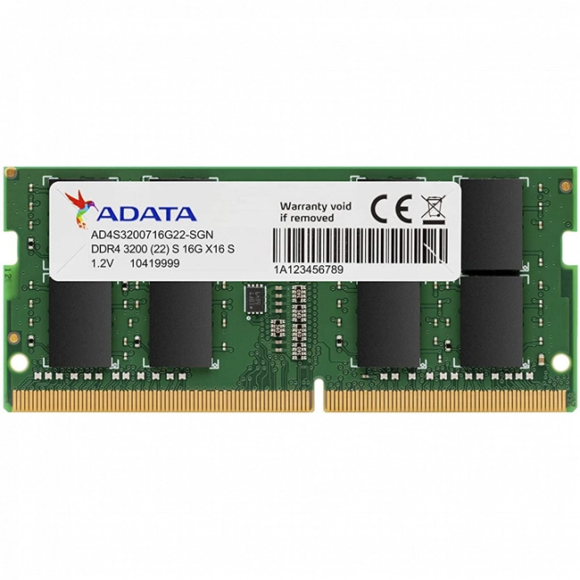 ОЗУ ADATA AD4S320016G22-SGN (SO-DIMM, DDR4, 16 Гб, 3200 МГц)
