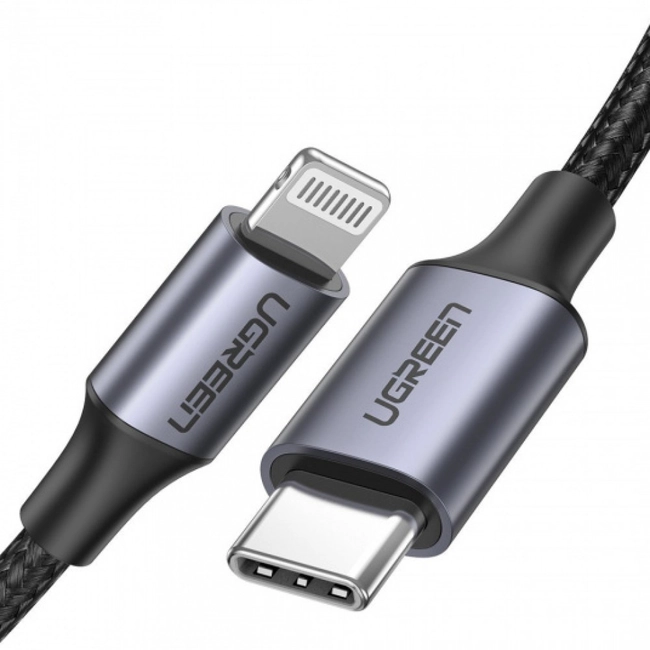 Кабель интерфейсный UGREEN US304 Lightning To Type-C 2.0 Male Cable 1M 60759 (USB Type C - Lightning (8pin))