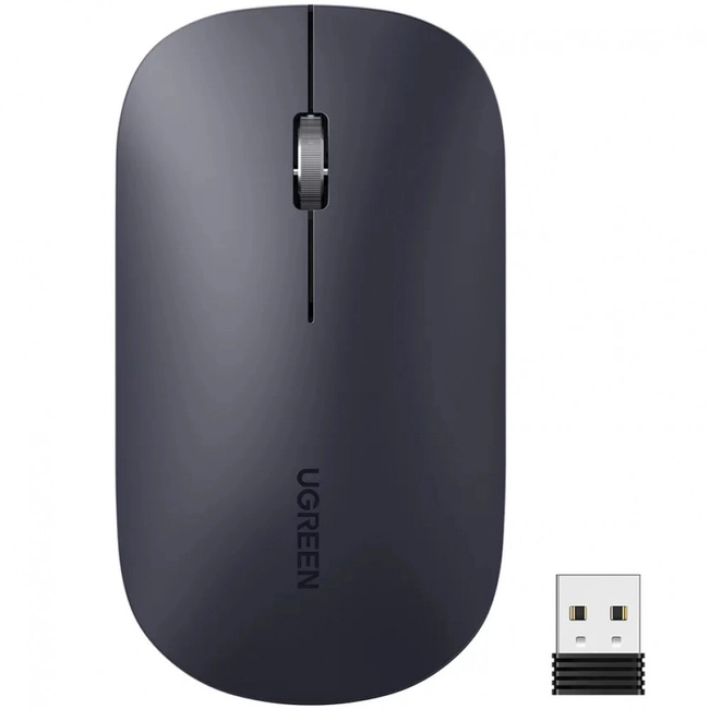 Мышь UGREEN MU001 Wireless Mouse Black 90372 (Бюджетная, Беспроводная)