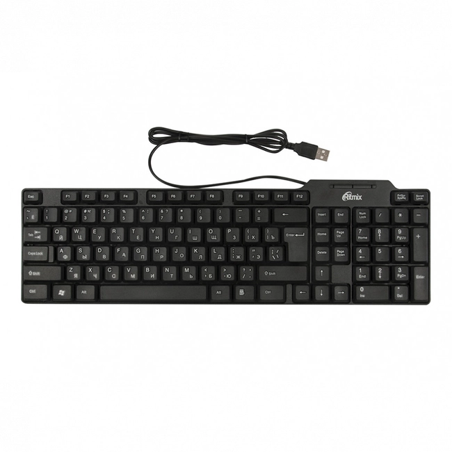 Клавиатура Ritmix RKB-111 черный 15118396 (Проводная, USB)