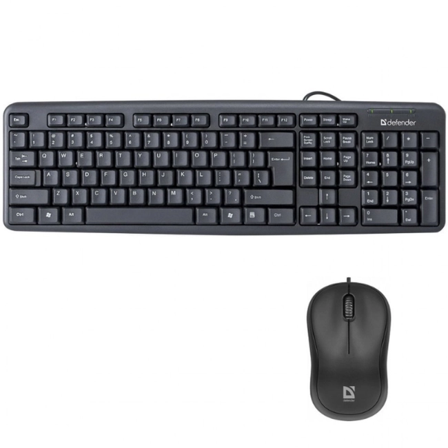 Клавиатура + мышь Defender HB-520 KZ + MS-759 черный 45527/52759