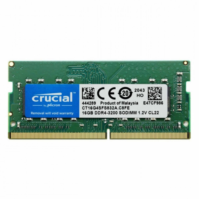 ОЗУ Crucial 16GB CT16G4SFS832A (SO-DIMM, DDR4, 16 Гб, 3200 МГц)