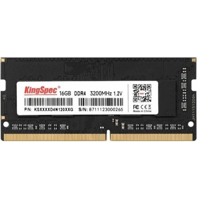 ОЗУ KingSpec 16 GB KS3200D4N12016G (SO-DIMM, DDR4, 16 Гб, 3200 МГц)