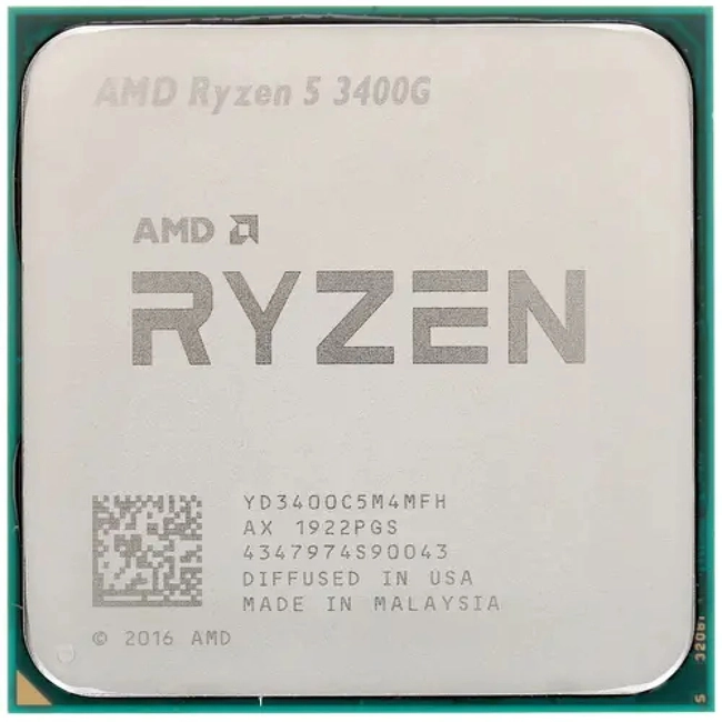 Процессор AMD Ryzen 5 3400G YD340GC5FIMPK (4, 3.7 ГГц, 4 МБ, OEM)