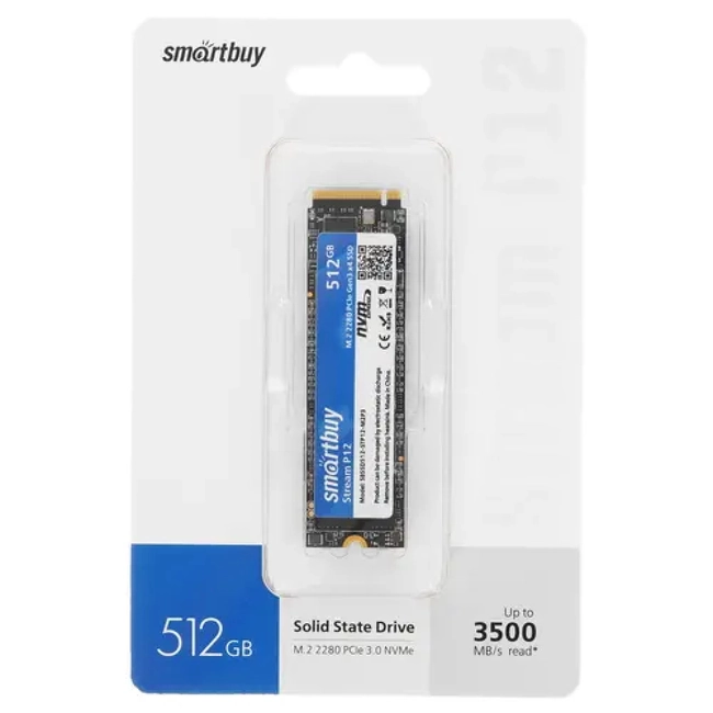 Внутренний жесткий диск SmartBuy Stream P12 SBSSD512-STP12-M2P3 (SSD (твердотельные), 512 ГБ, M.2, NVMe)