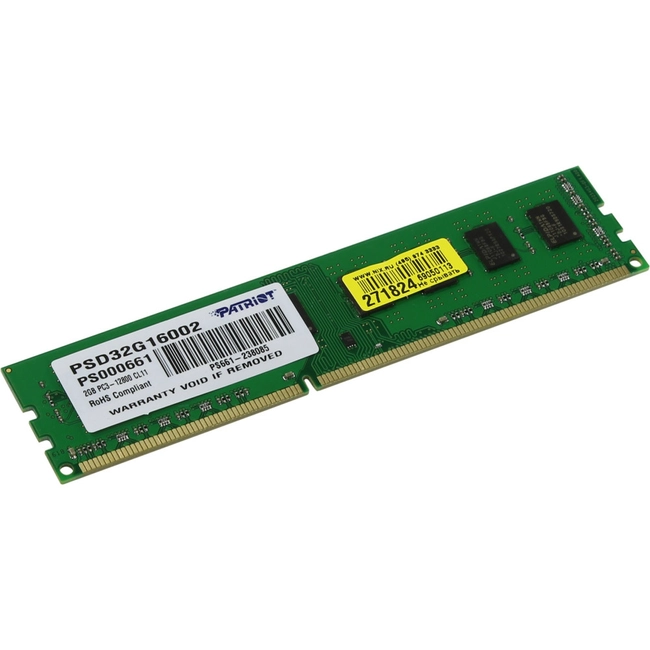 ОЗУ HP 2GB PC12800 DDR3 PSD32G16002 (DIMM, DDR3, 2 Гб, 1600 МГц)