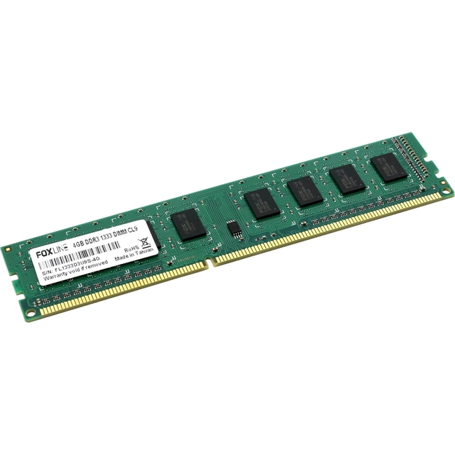 ОЗУ Foxline DIMM 4GB 1333 DDR3 FL1333D3U9-4GS, FL1333D3U9S-4G (DIMM, DDR3, 4 Гб, 1333 МГц)