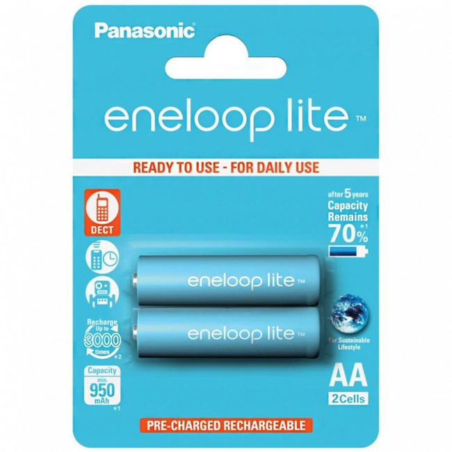 Батарейка Panasonic Eneloop Lite AA 950 mAh/2B BK-3LCCE/2BE