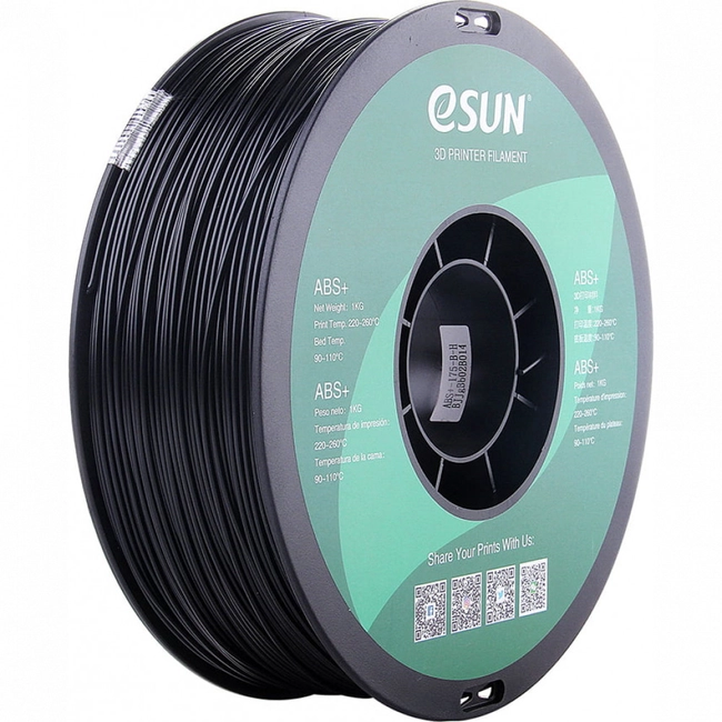 Расходный материалы для 3D-печати ESUN 3D ABS+ Пластик Black/1.75mm/1kg/roll ABS+175B1