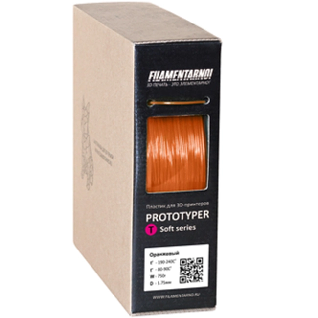 Расходный материалы для 3D-печати Filamentarno! 3D Prototyper T-Soft пластик Filamentarno! оранжевый/1.75мм/750гр PTS175О750