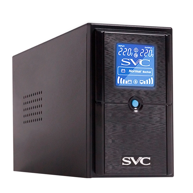 Источник бесперебойного питания SVC V-650-L-LCD/A2 (Линейно-интерактивные, Напольный, 650 ВА, 390)
