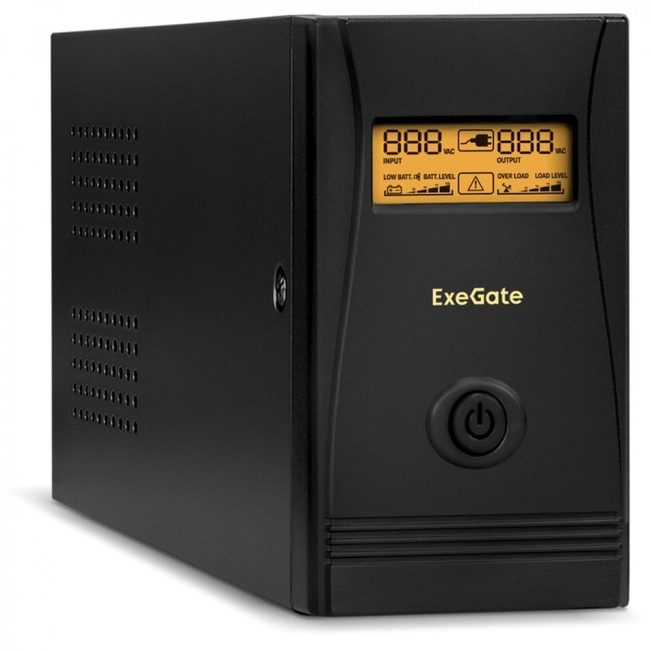 Источник бесперебойного питания ExeGate LLB-600.LCD.AVR.2SH.RJ.USB (Линейно-интерактивные, Напольный, 600 ВА, 360)