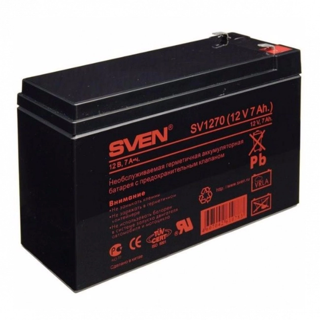 Сменные аккумуляторы АКБ для ИБП Sven SV 12V7Ah SV-0222007 (12 В)