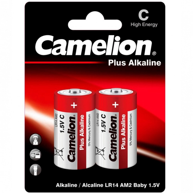 Батарейка CAMELION Plus Alkaline LR14-BP2 C 8000mAh 1653