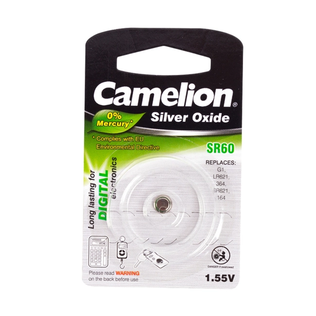 Батарейка CAMELION Silver Oxide SR60-BP1 - 1штука (Блистер)