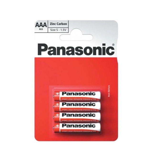 Батарейка Panasonic Red Zinc ААА/4B - 4штуки (Блисер) R03REL/4BPU