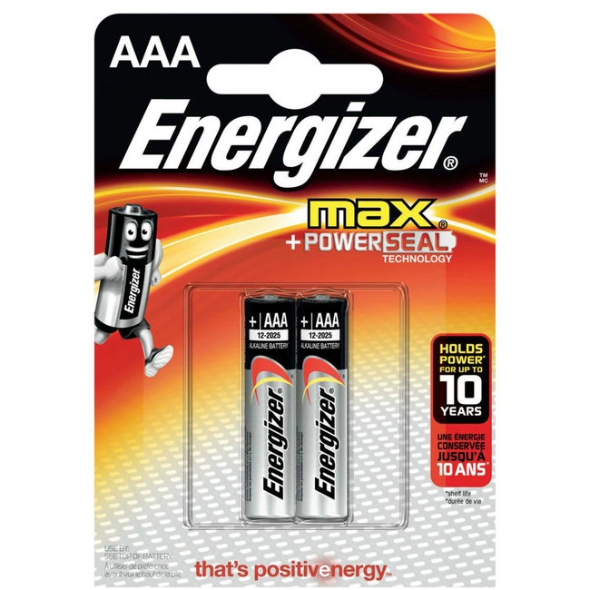 Батарейка Energizer MAX Alkaline LR03 AAA 2 штуки