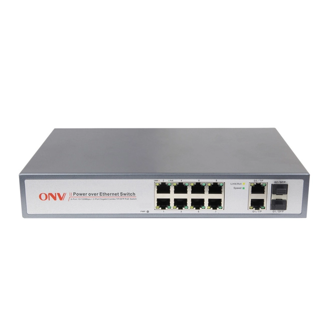 Коммутатор ONV POE31108PFB (100 Base-TX (100 мбит/с), 2 SFP порта)