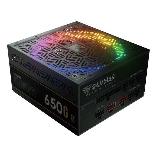 Блок питания Gamdias RGB ASTRAPE P1-650G (650 Вт)