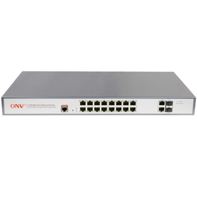 Коммутатор ONV POE31016PFM (100 Base-TX (100 мбит/с), 2 SFP порта)