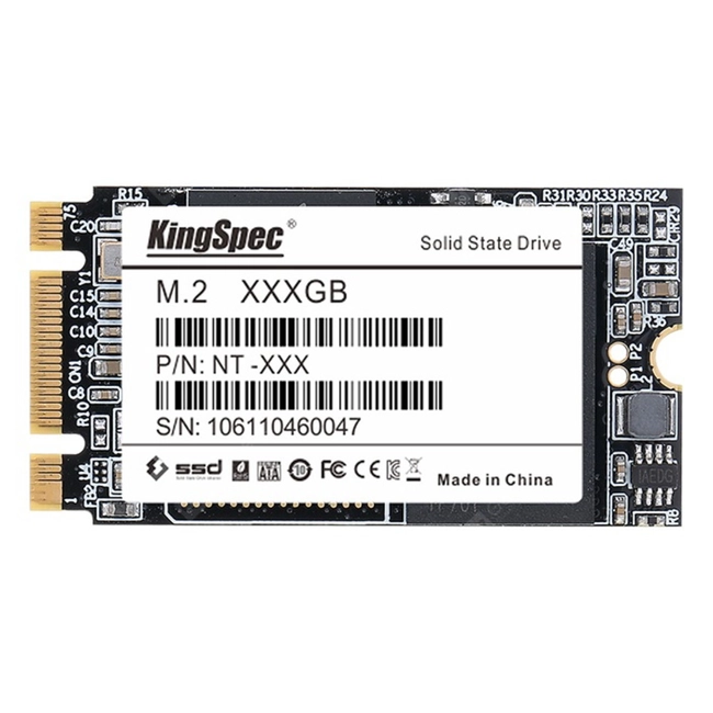 Внутренний жесткий диск KingSpec NT-64 2242 (SSD (твердотельные), 64 ГБ, M.2, NVMe)