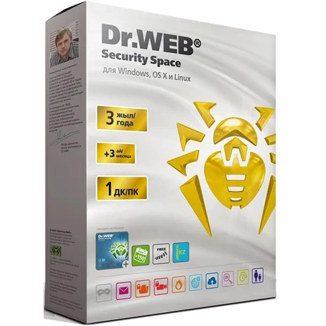 Антивирус Dr.Web Security Space Gold, подписка на 3 года, (+ 3 месяца подарок) на 1 ПК BHW-B-39M-1-A3 (Первичная лицензия)