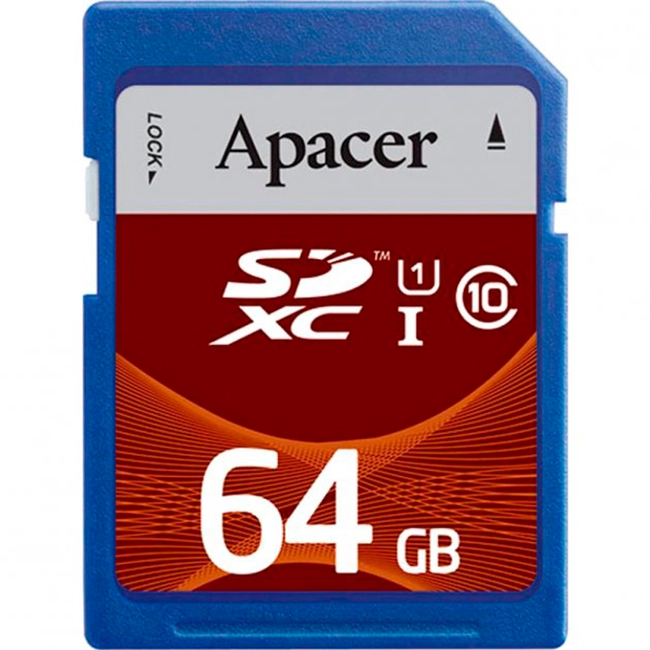 Флеш (Flash) карты Apacer AP64GSDXC10U1-R (64 ГБ)