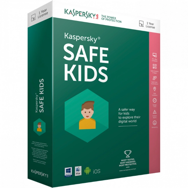 Антивирус Kaspersky Safe Kids Kazakhstan Edition. 1-User 1 year KL19620CAFS (Первичная лицензия)