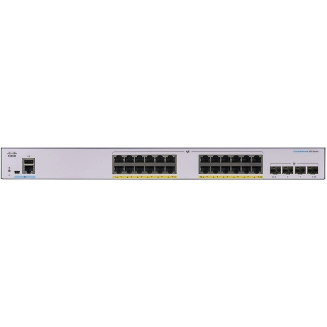 Коммутатор Cisco CBS350-24P-4X CBS350-24P-4X-EU (1000 Base-TX (1000 мбит/с), 4 SFP порта)