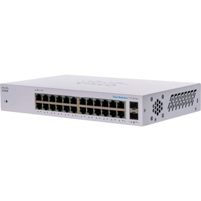 Коммутатор Cisco CBS110-24T-EU (1000 Base-TX (1000 мбит/с), 2 SFP порта)