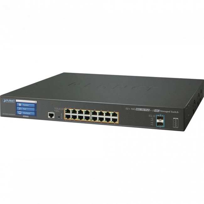 Коммутатор Planet Managed Switch GS-5220-16UP2XVR (1000 Base-TX (1000 мбит/с), 2 SFP порта)
