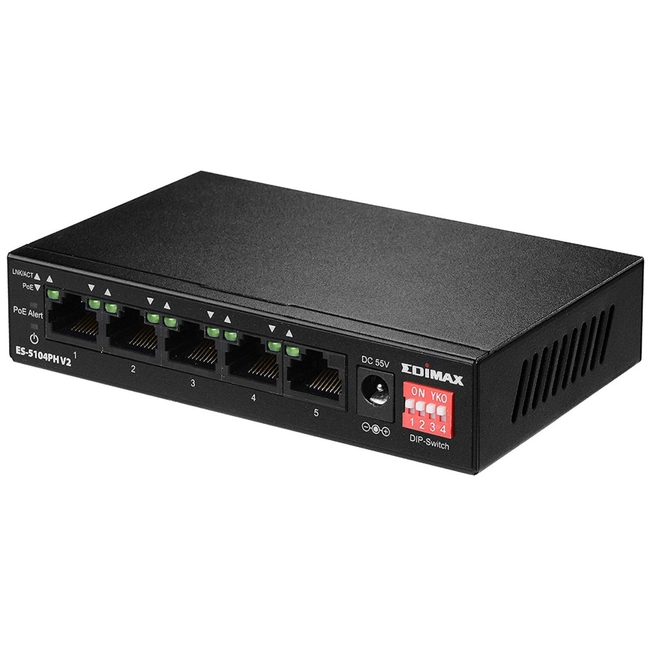Коммутатор Edimax ES-5104PH V2 (100 Base-TX (100 мбит/с))