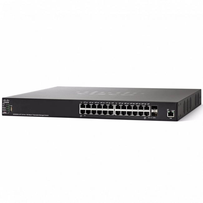 Коммутатор Cisco SG550XG-24T SG550XG-24T-K9-EU (10 GBase-T (10000 мбит/с), 2 SFP порта)