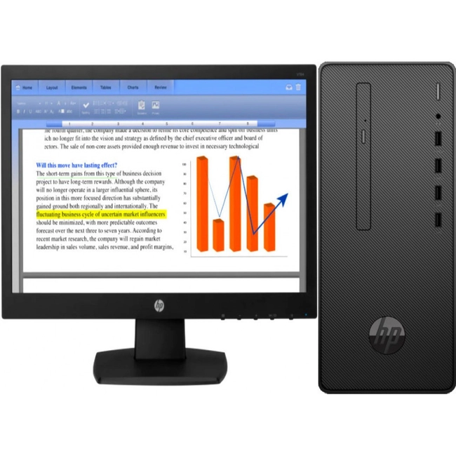 Настольный компьютерный комплект HP Bundle DT PRO A 300 G3 MT 9LB46EA (HP V194, AMD Ryzen 3, 2200G, 3.5 ГГц, 8, HDD, 1 ТБ)